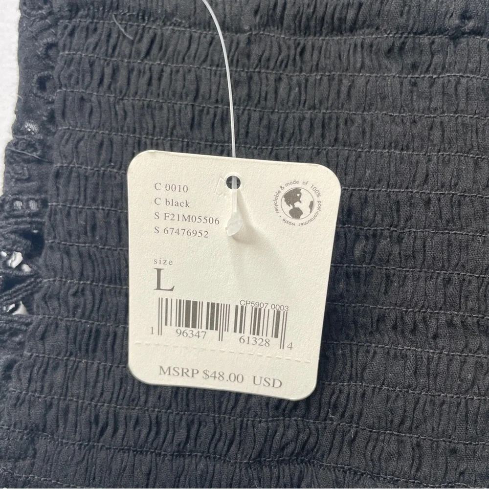 Free People Intimately Carrie Embroidered V-Neck Bralette In Black Size Large - Picture 6 of 8